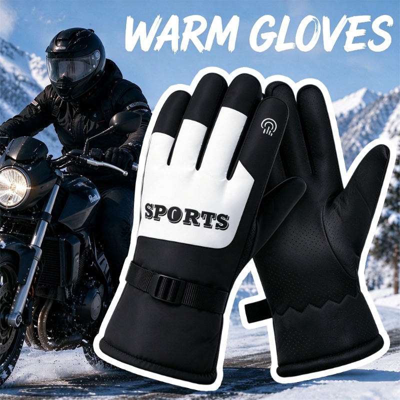 Ski Glove Waterproof - Wintermotorhandschoenen, waterdicht, warm, thermisch, met fleecevoering,