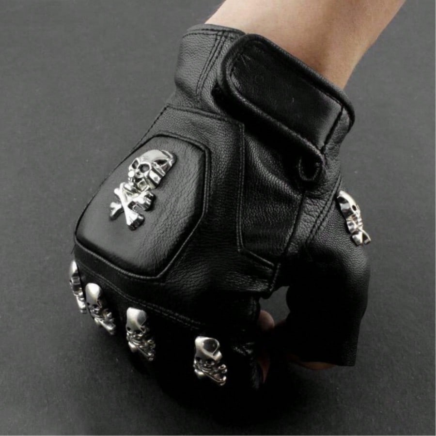 Heren echte leren skull punk r - Leather Driving Glove recensie en prijs